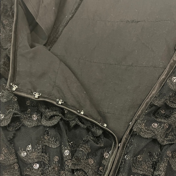 Black Ruffled Sequin Top - Picture 5 of 5